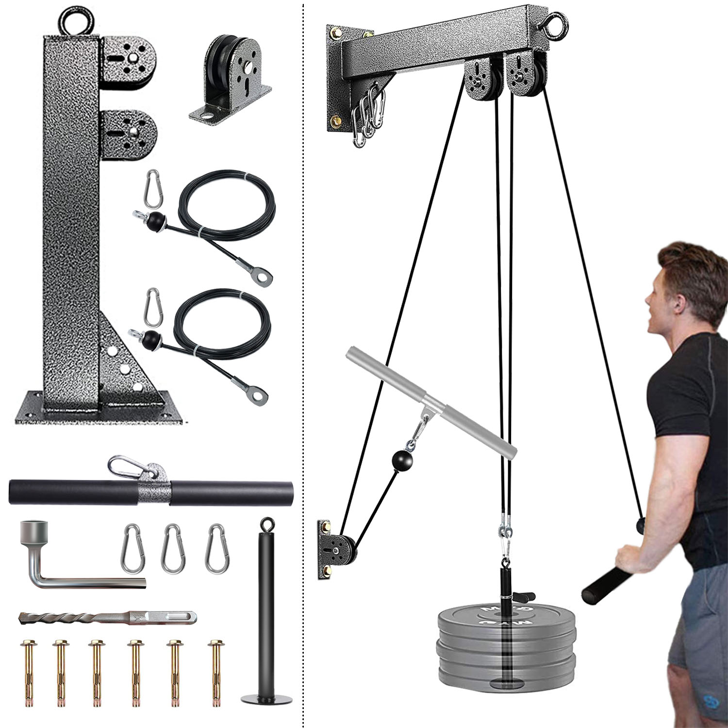 Pulley Home Gym - Настенная система шкивов для фитнеса, система