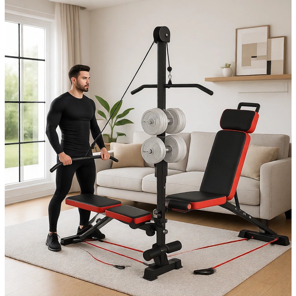Home Gym Weight Bench - Многофункциональная силовая скамья с системой роликов
