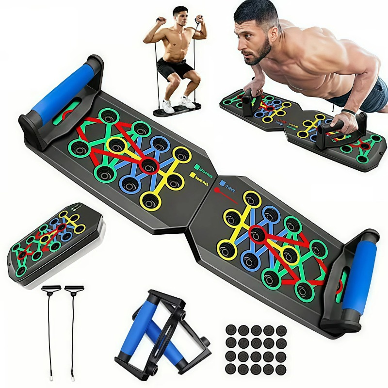 Home Gym System - Складная доска для отжиманий с эластичными