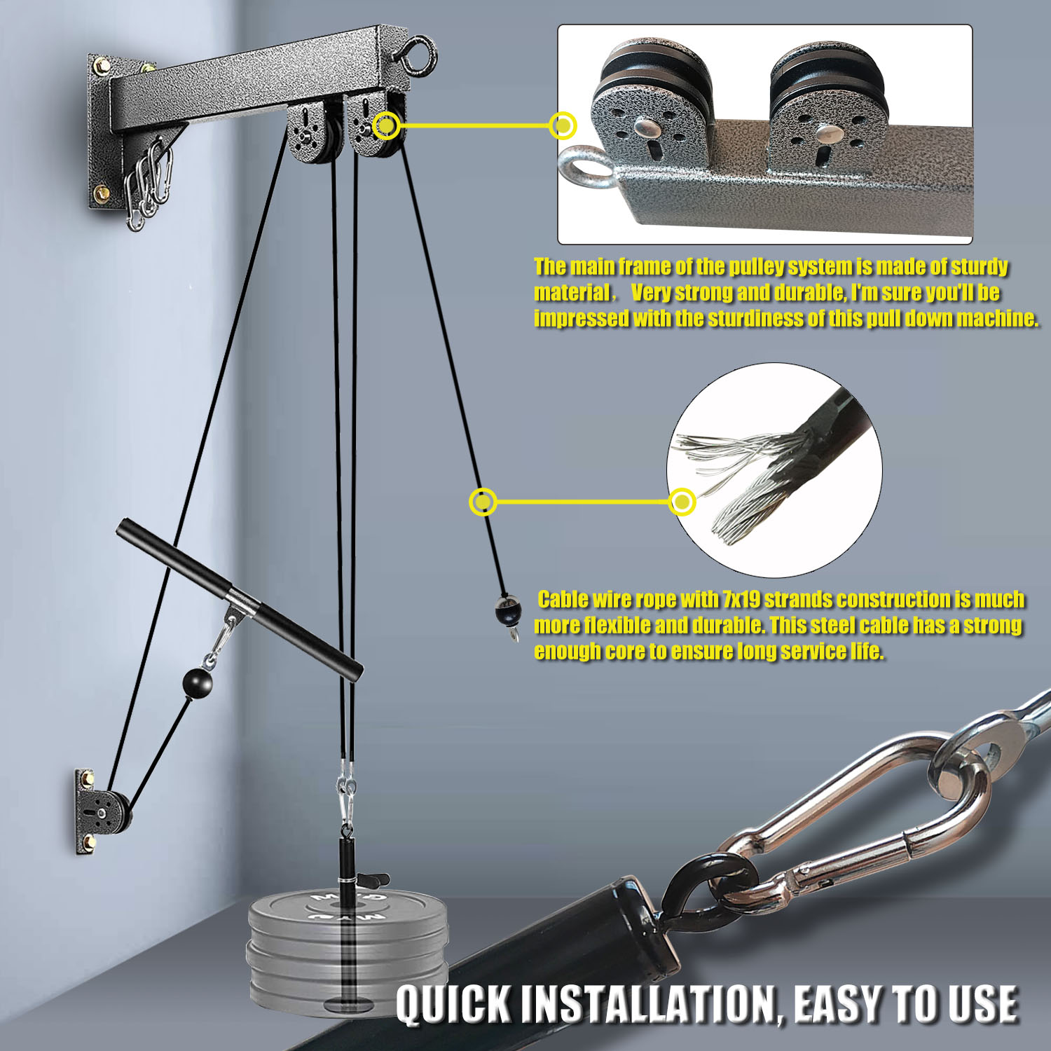 Настенная система шкивов для ф – обзор и цена Pulley Home Gym